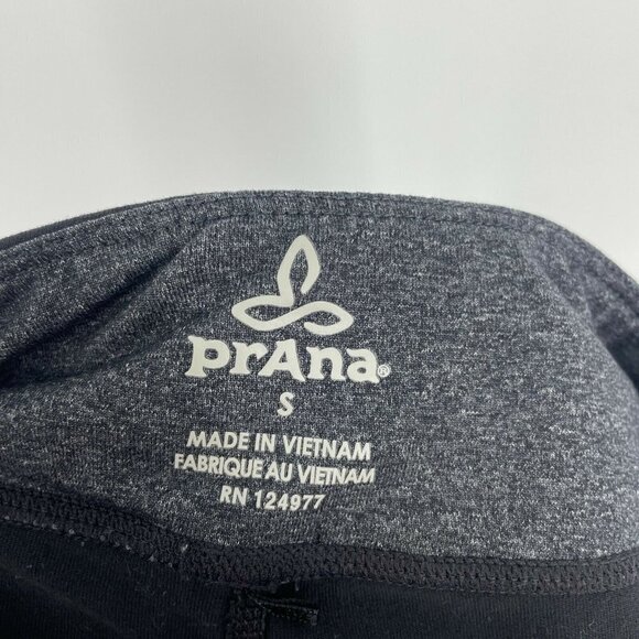 Prana Leggings Women's Sz S Black Gray Color Block Crop Skinny Midrise Athletic - Picture 8 of 8